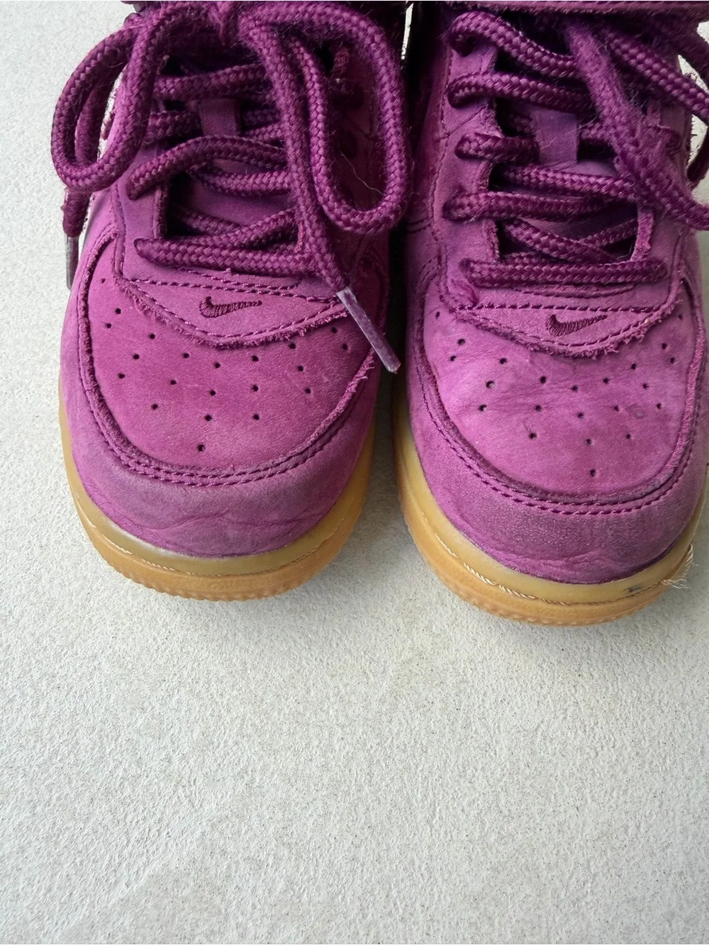 Nike Kids Purple High-Top Sneakers with Gum Sole